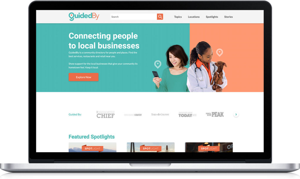 GuidedBy website mockup