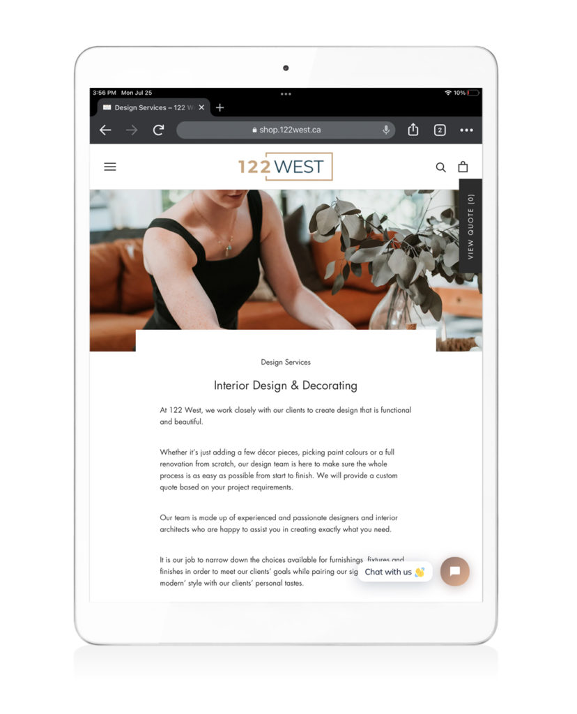 122 West Mockup Design Services Page